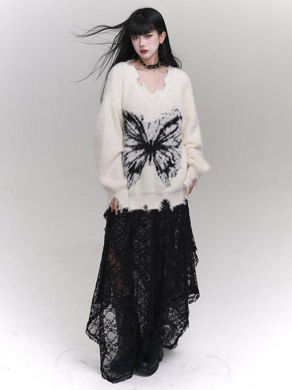 LADYGHOST Ethereal Ghost Girl Milky Slouchy Women&