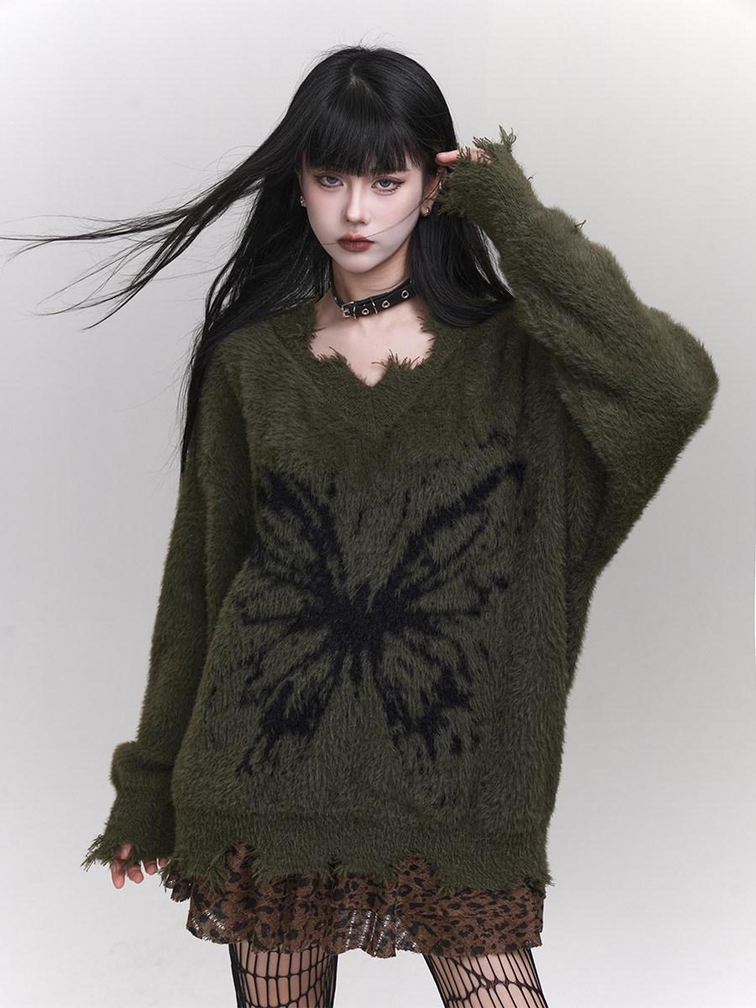 LADYGHOST Ethereal Ghost Girl Milky Slouchy Women&