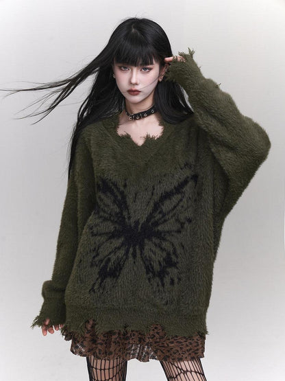 LADYGHOST Ethereal Ghost Girl Milky Slouchy Women&