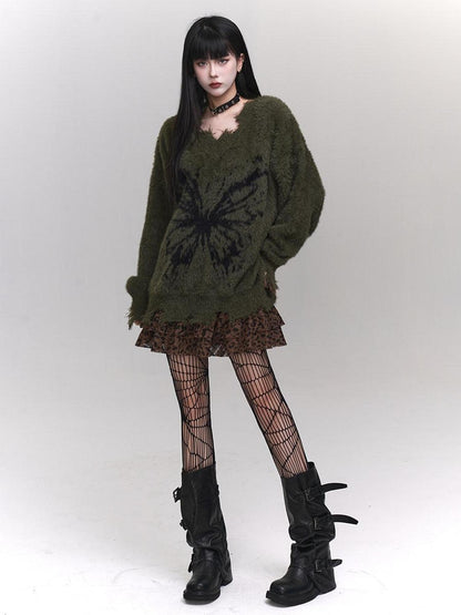 LADYGHOST Ethereal Ghost Girl Milky Slouchy Women&
