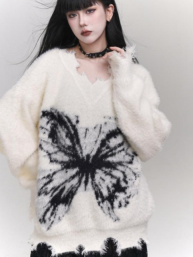 LADYGHOST Ethereal Ghost Girl Milky Slouchy Women&