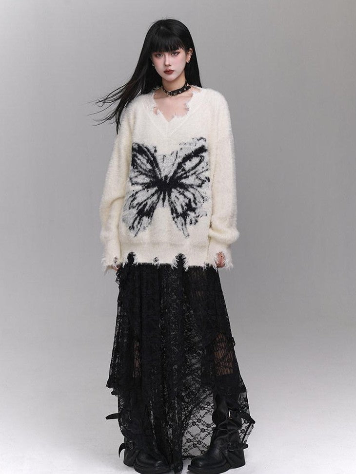 LADYGHOST Ethereal Ghost Girl Milky Slouchy Women&