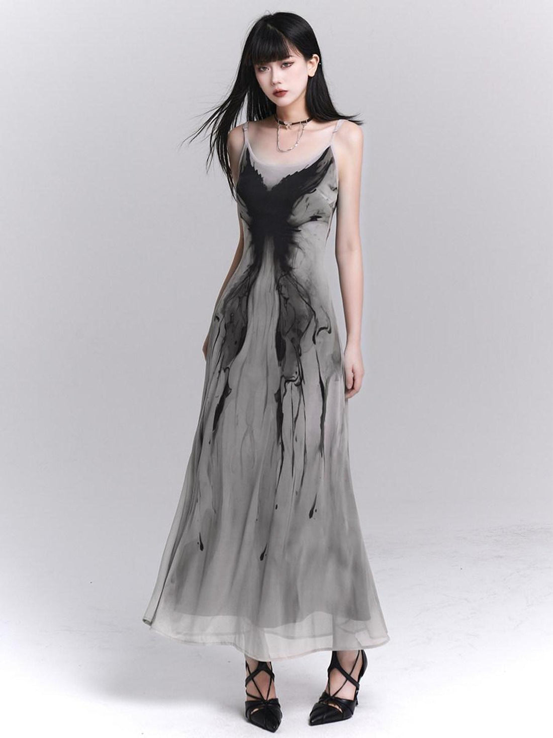 LADYGHOST Ethereal Gray Waist Cinched Bodycon Women&
