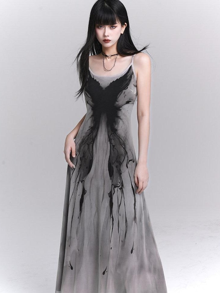 LADYGHOST Ethereal Gray Waist Cinched Bodycon Women&