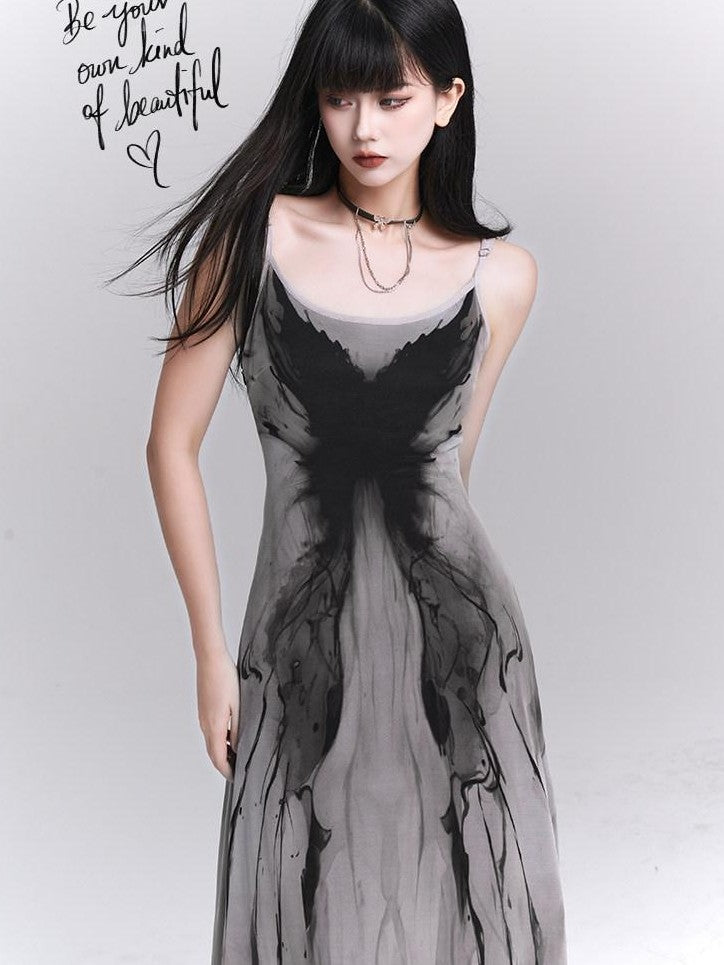 LADYGHOST Ethereal Gray Waist Cinched Bodycon Women&