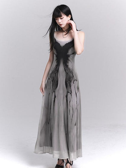 LADYGHOST Ethereal Gray Waist Cinched Bodycon Women&