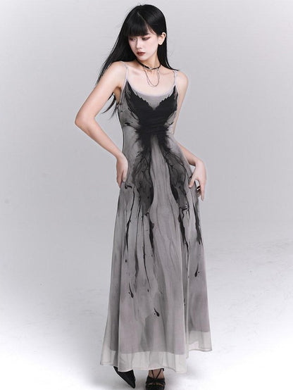 LADYGHOST Ethereal Gray Waist Cinched Bodycon Women&