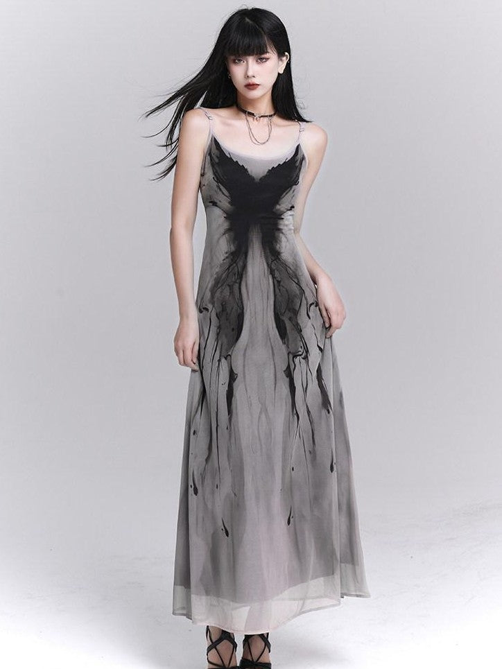 LADYGHOST Ethereal Gray Waist Cinched Bodycon Women&