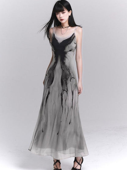 LADYGHOST Ethereal Gray Waist Cinched Bodycon Women&