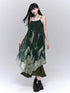 LADYGHOST Ethereal Green Ombre Spaghetti Strap Women&