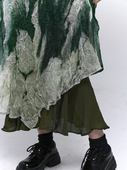 LADYGHOST Ethereal Green Ombre Spaghetti Strap Women&