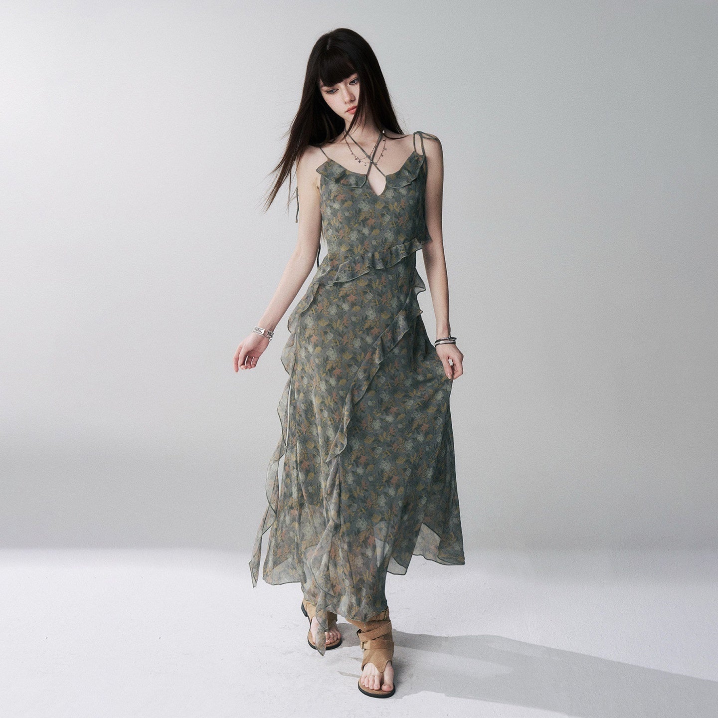LADYGHOST_Ethereal_Green_Vintage_French_Floral_Spaghetti_Strap_Women&
