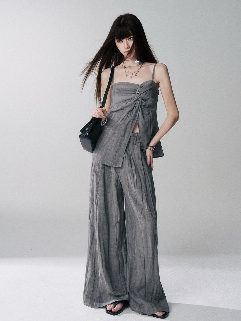 LADYGHOST Ethereal Korean Gray Unique Design Women&