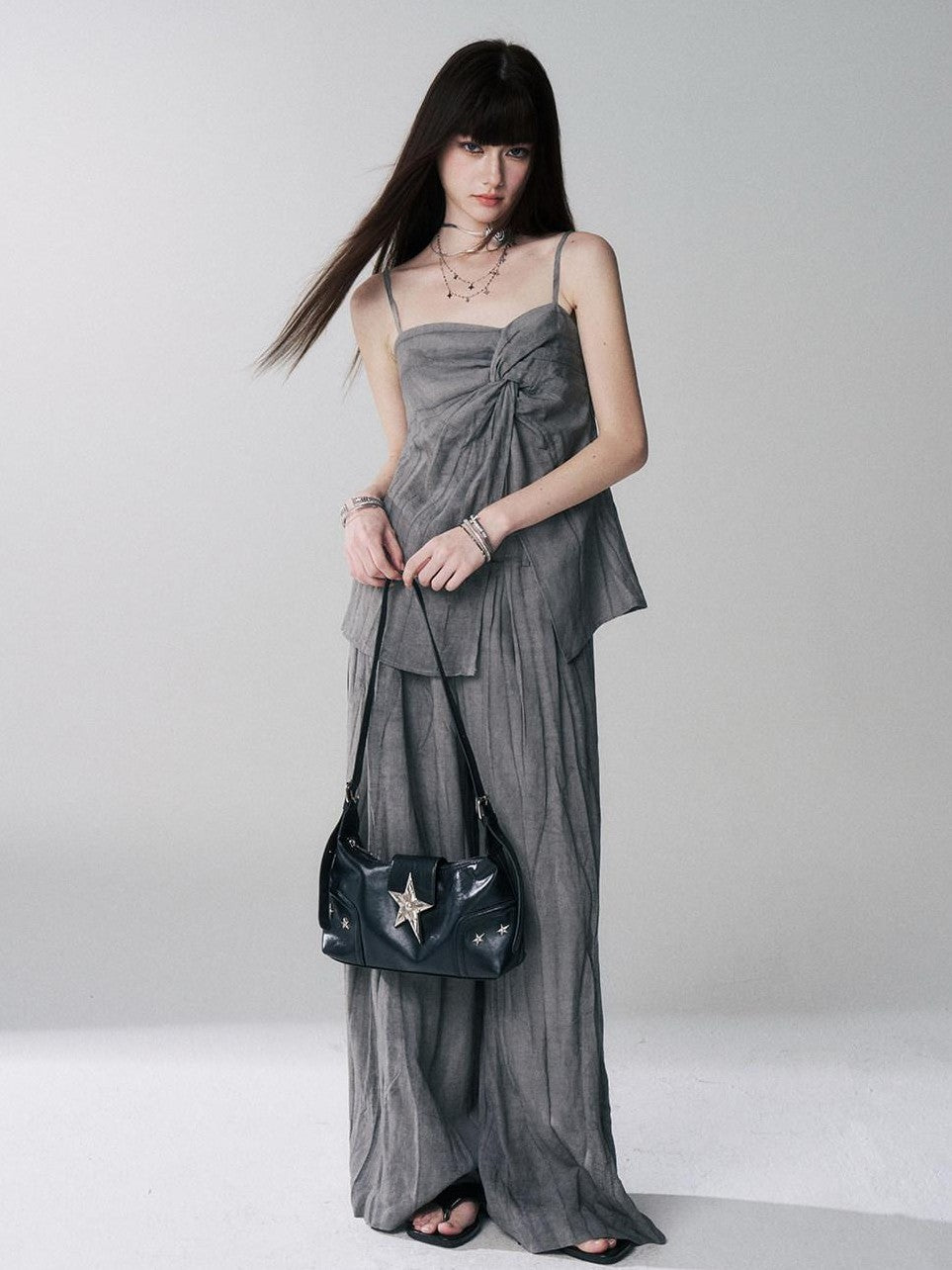 LADYGHOST Ethereal Korean Gray Unique Design Women&