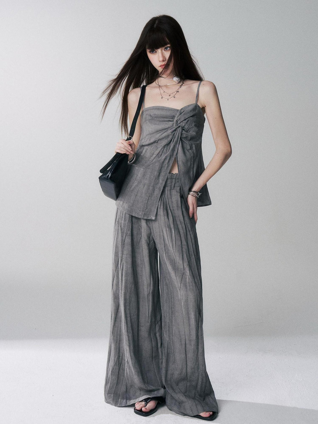 LADYGHOST Ethereal Korean Gray Unique Design Women&