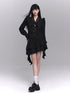 LADYGHOST Ethereal Korean Minimal Black Blouse Luxury Feel Women&