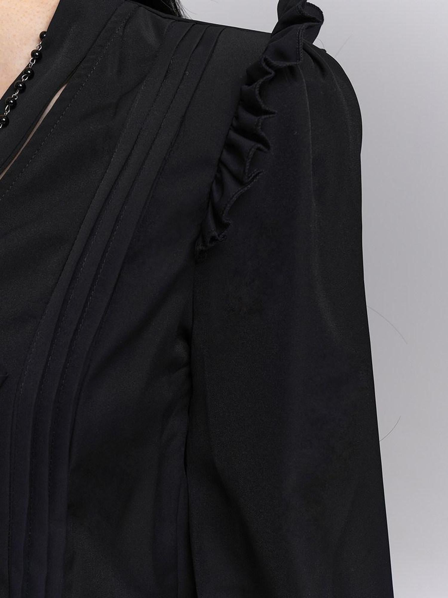 LADYGHOST Ethereal Korean Minimal Black Blouse Luxury Feel Women&