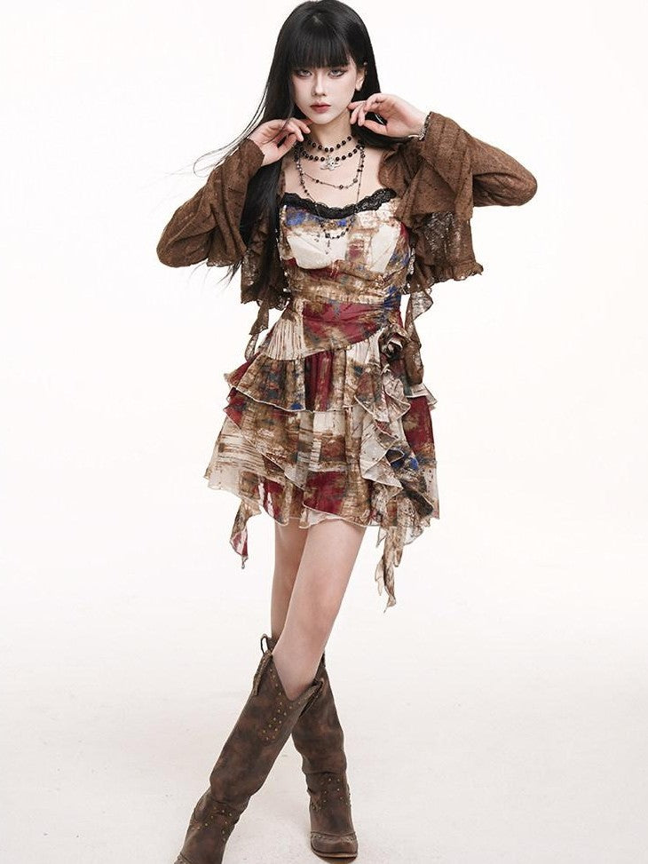 LADYGHOST Ethereal Lightweight Cropped Open Front Women&