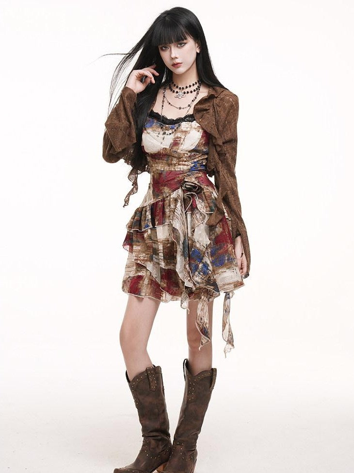 LADYGHOST Ethereal Lightweight Cropped Open Front Women&