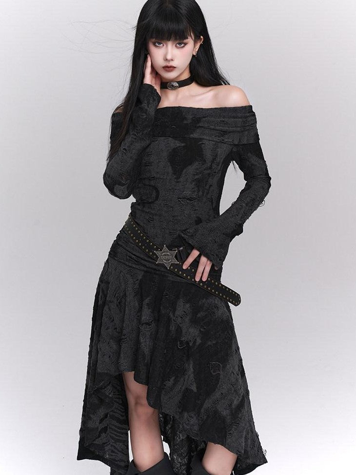 LADYGHOST Ethereal Minimalist Niche Unique Off Shoulder Women&