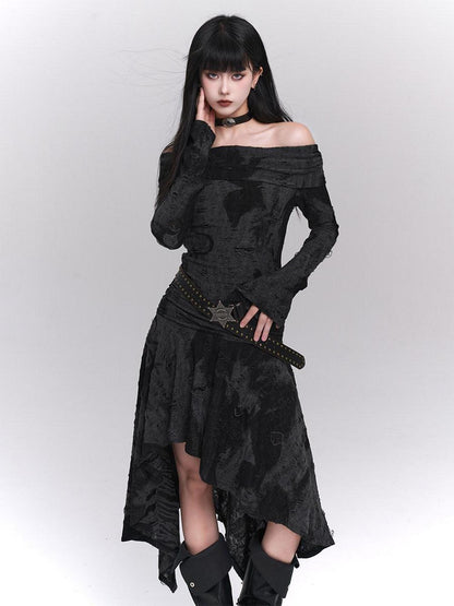 LADYGHOST Ethereal Minimalist Niche Unique Off Shoulder Women&