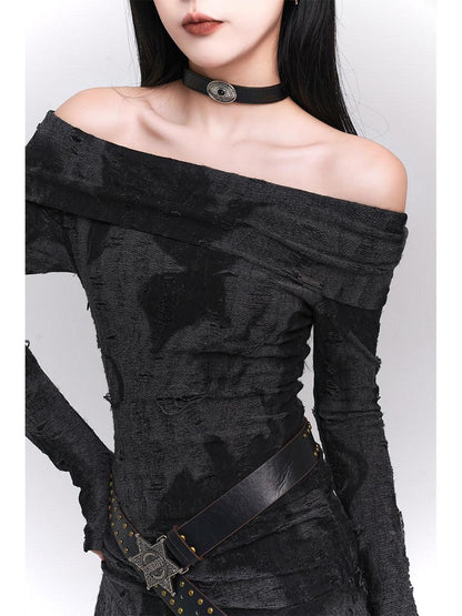 LADYGHOST Ethereal Minimalist Niche Unique Off Shoulder Women&