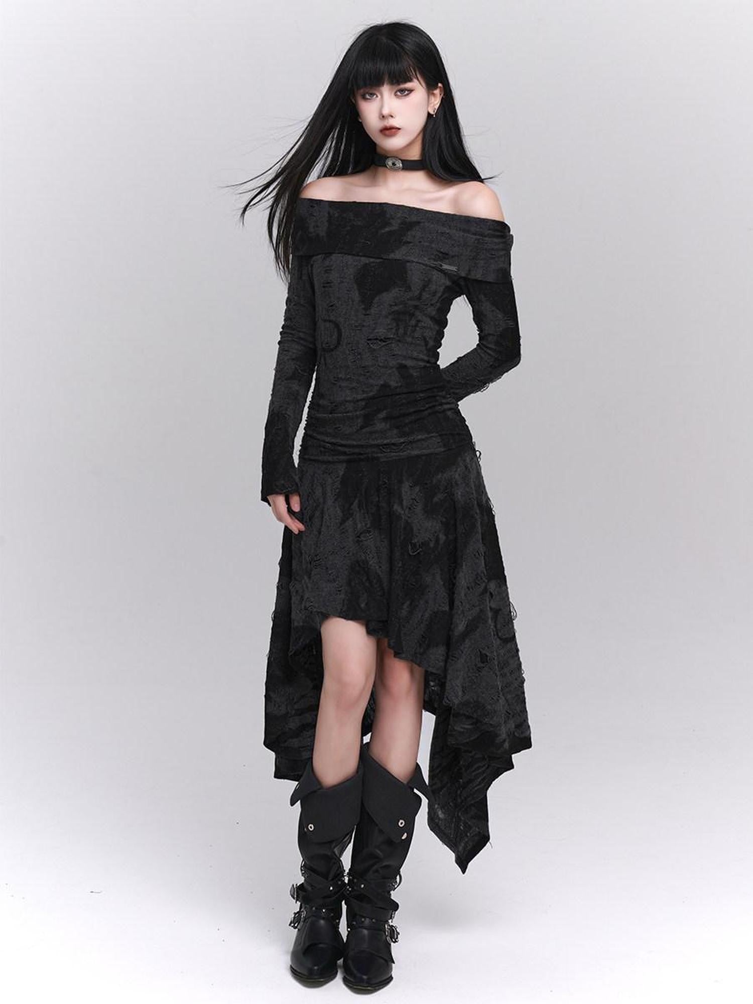 LADYGHOST Ethereal Minimalist Niche Unique Off Shoulder Women&
