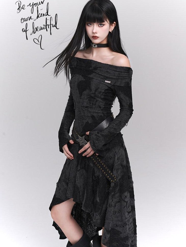 LADYGHOST Ethereal Minimalist Niche Unique Off Shoulder Women&