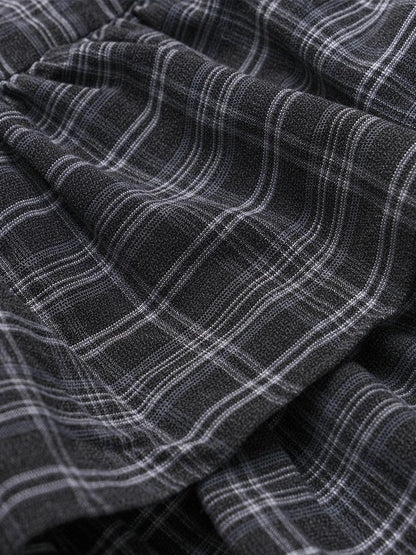 LADYGHOST Ethereal Plaid Ruffled Artistic Unique Women&