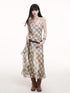 LADYGHOST Ethereal Plaid Spaghetti Strap Cami Women&