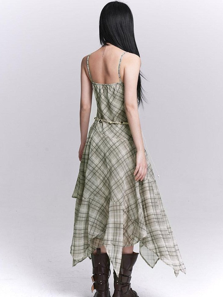 LADYGHOST Ethereal Purple Strappy Asymmetrical Hem Cinched Waist Women&