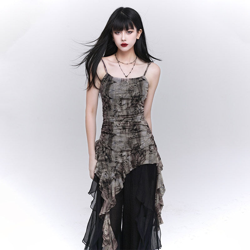 LADYGHOST_Ethereal_Ruffled_Asymmetrical_Spaghetti_Strap_Women&