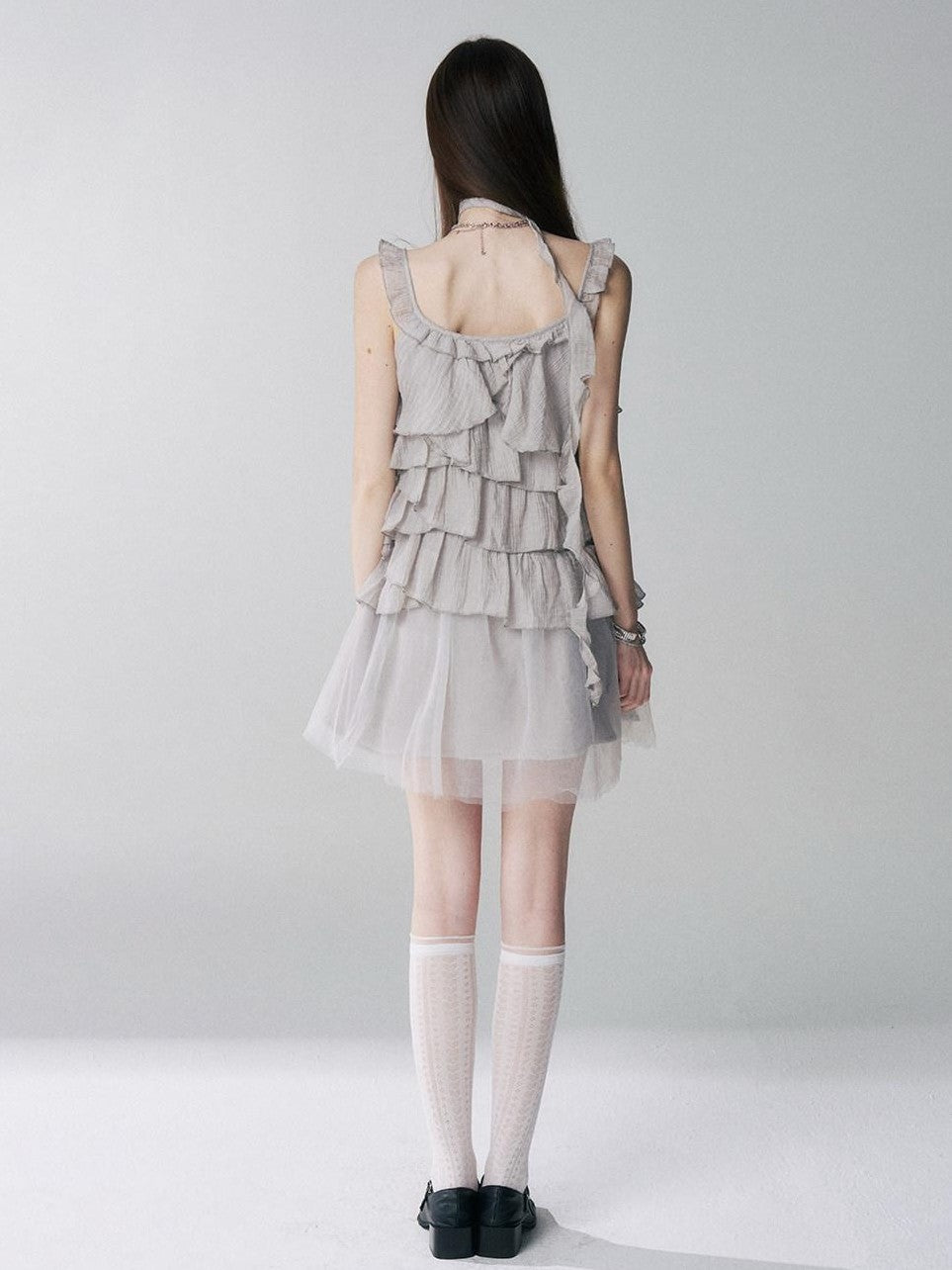 LADYGHOST Ethereal Short Layered Ruffle Women&