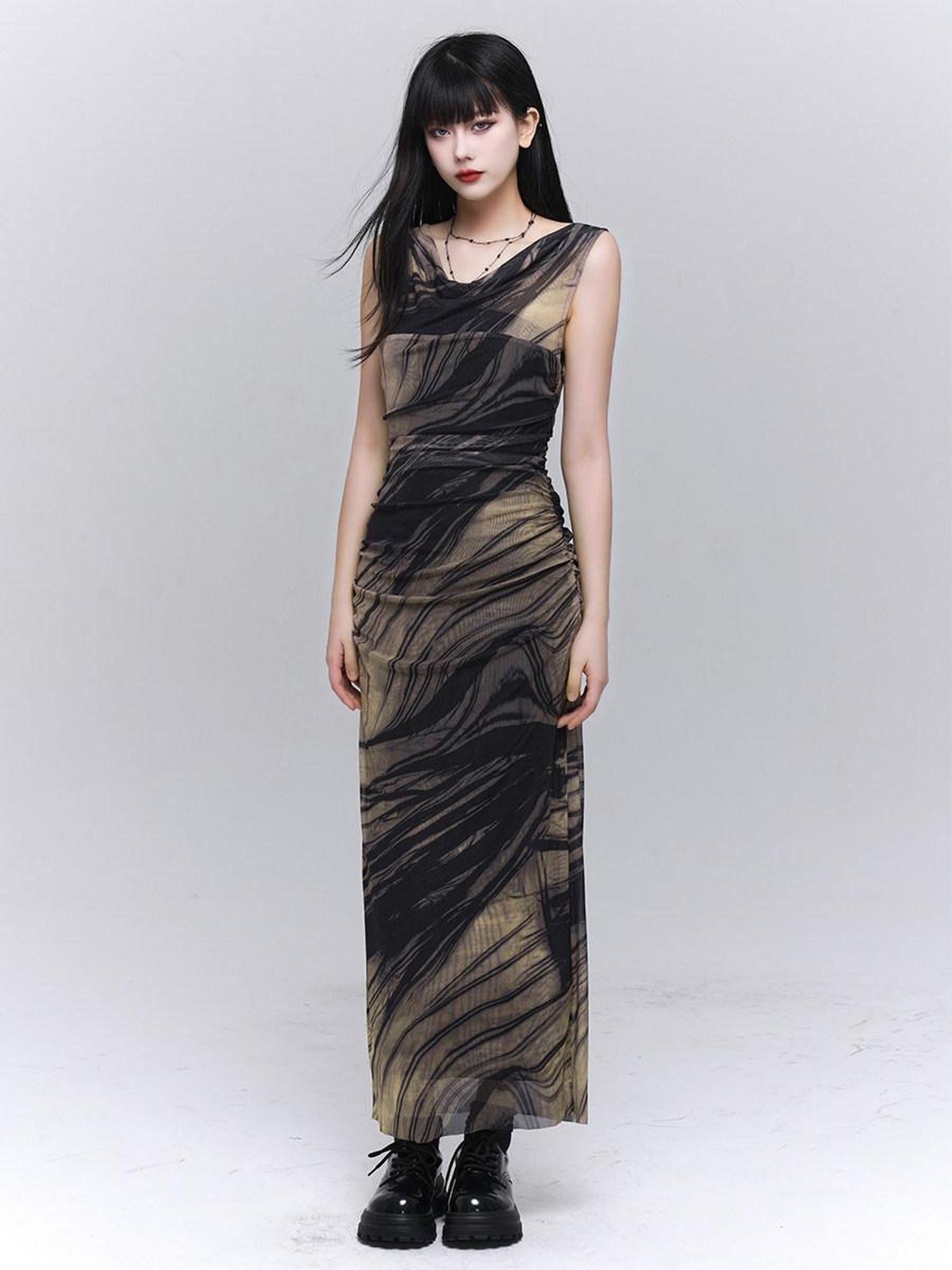 LADYGHOST Ethereal Sleeveless Cinched Waist Fitted Women&