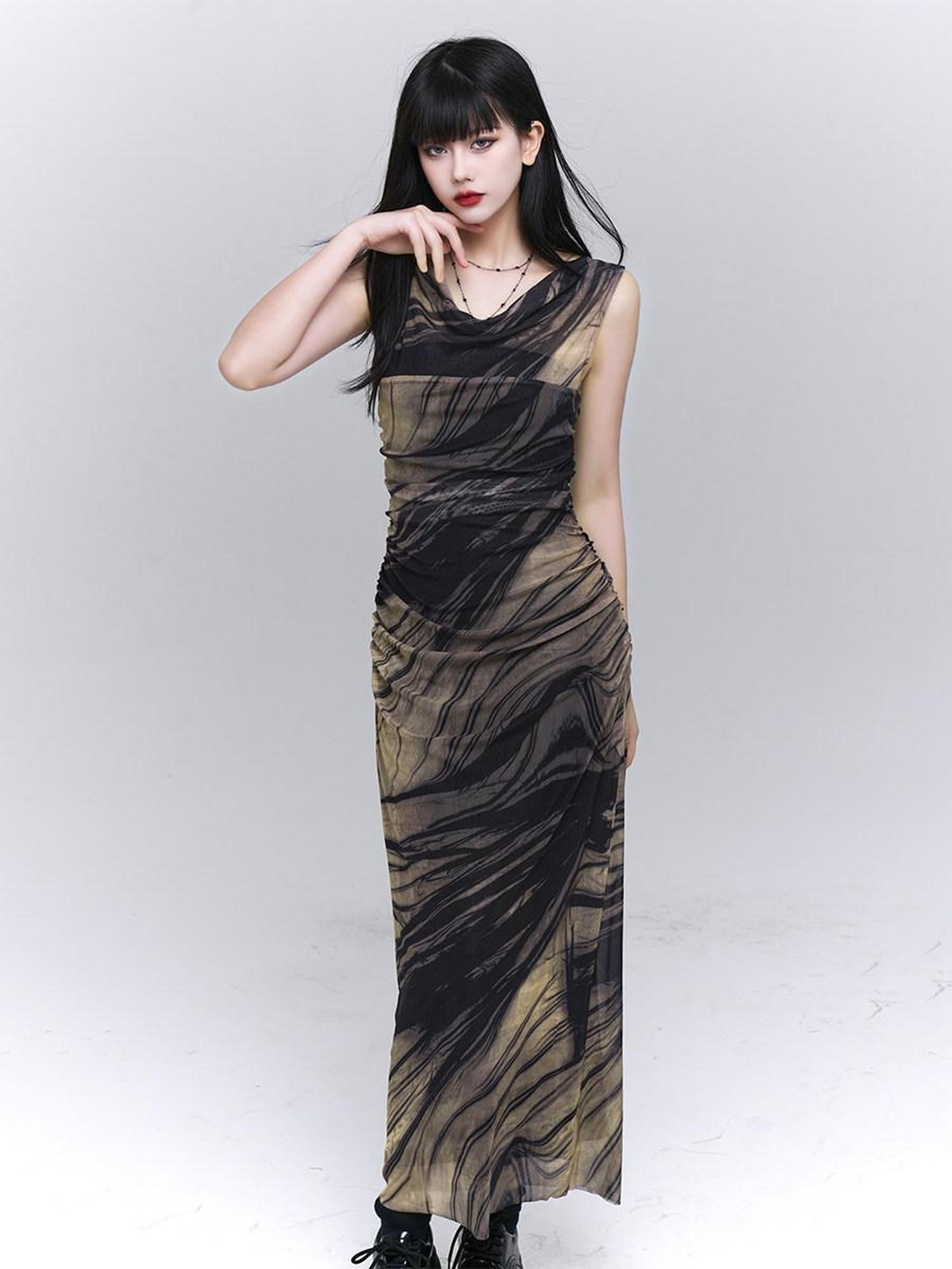 LADYGHOST Ethereal Sleeveless Cinched Waist Fitted Women&