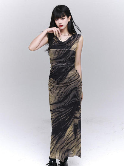 LADYGHOST Ethereal Sleeveless Cinched Waist Fitted Women&