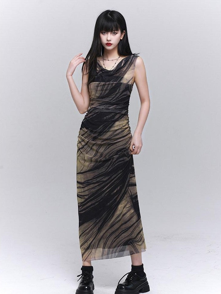LADYGHOST Ethereal Sleeveless Cinched Waist Fitted Women&