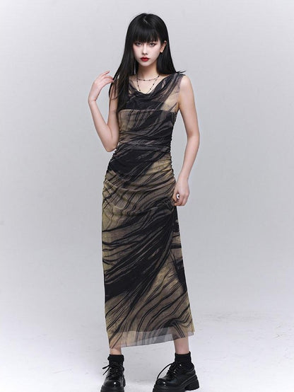 LADYGHOST Ethereal Sleeveless Cinched Waist Fitted Women&