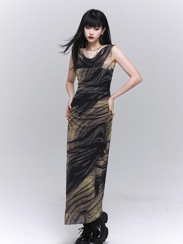LADYGHOST Ethereal Sleeveless Cinched Waist Fitted Women&