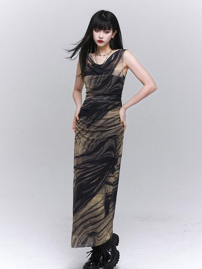 LADYGHOST Ethereal Sleeveless Cinched Waist Fitted Women&