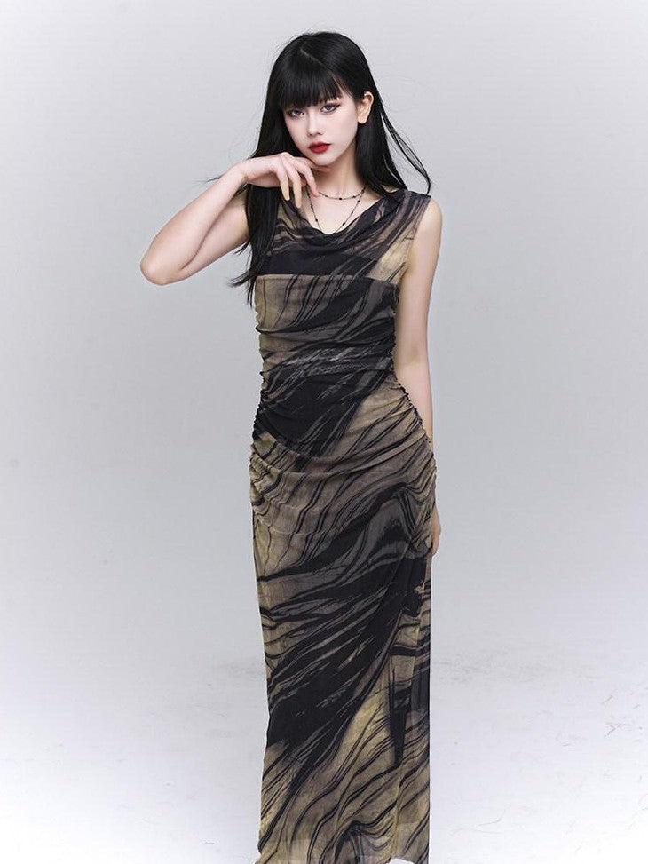 LADYGHOST Ethereal Sleeveless Cinched Waist Fitted Women&