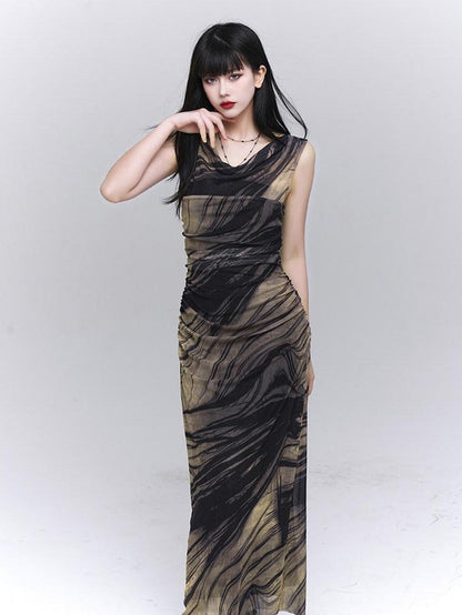 LADYGHOST Ethereal Sleeveless Cinched Waist Fitted Women&