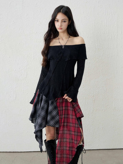 LADYGHOST Ethereal Textured Off Shoulder Women&