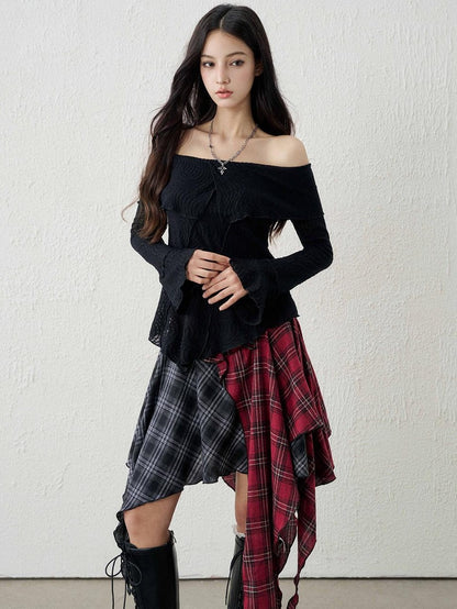 LADYGHOST Ethereal Textured Off Shoulder Women&
