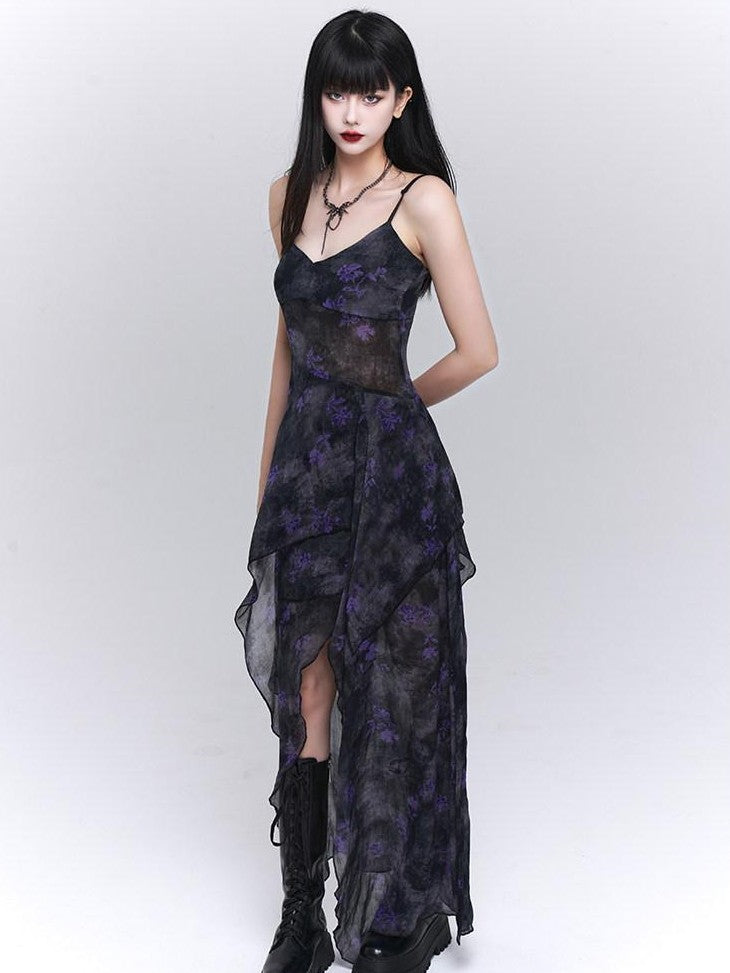 LADYGHOST Ethereal Unique Asymmetrical Hem Strappy Women&