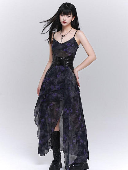 LADYGHOST Ethereal Unique Asymmetrical Hem Strappy Women&