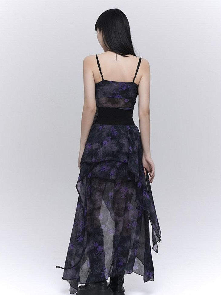 LADYGHOST Ethereal Unique Asymmetrical Hem Strappy Women&