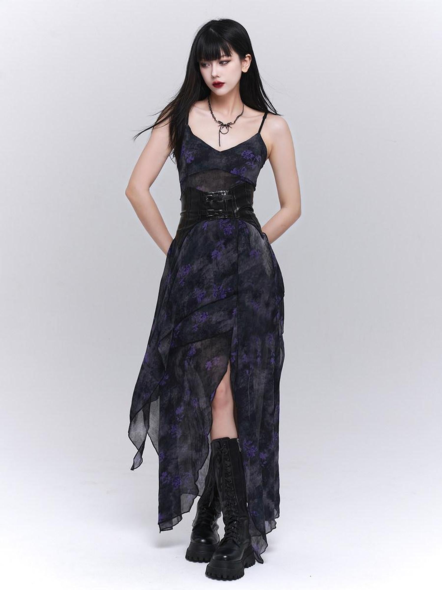 LADYGHOST Ethereal Unique Asymmetrical Hem Strappy Women&