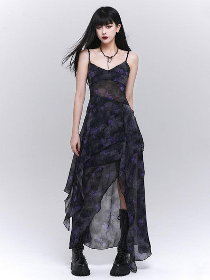 LADYGHOST Ethereal Unique Asymmetrical Hem Strappy Women&