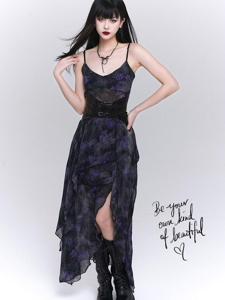LADYGHOST Ethereal Unique Asymmetrical Hem Strappy Women&